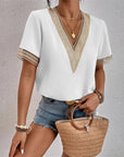 Olivia | Elegant Crochet Trim Blouse 0