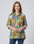 Valencia | Long Sleeve Women’s Blouse with Artistic Design