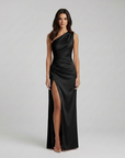 Selene | Asymmetric Detail Maxi Dress for Modern Occasions