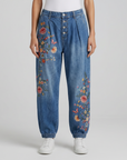 Maddison | Wide Leg Floral Women’s Jeans for Statement Looks