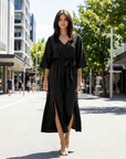 Elowen | Elegant Sleeve Detail Maxi Dress for Evening Wear