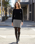 Harper | Houndstooth Detail Casual Dresses for Modern Wear