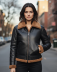 Sienna | Shearling Leather Women's Jacket with Timeless Appeal