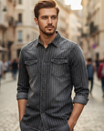 Lachlan | Striped Button Down Men's Shirt for Classic Style