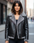 Sienna | Shearling Leather Women's Jacket with Timeless Appeal