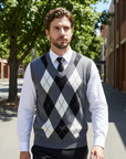 Tyson | Patterned V Neck Men’s Vest for Refined Layering