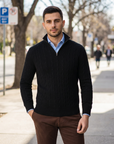 Harrison | Cable Knit Half Zip Men’s Sweater for Modern Comfort