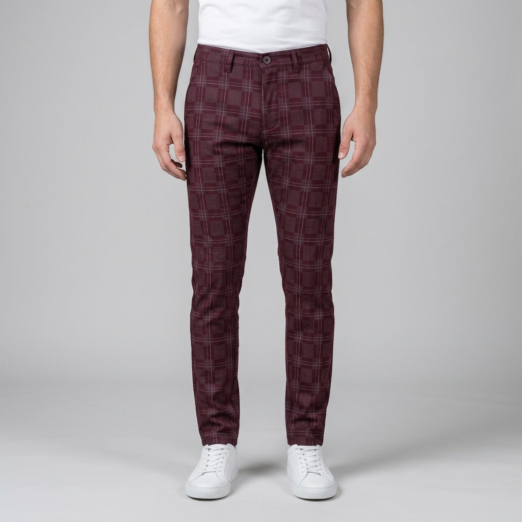 Finley | Tailored Men’s Trousers with Checked Design
