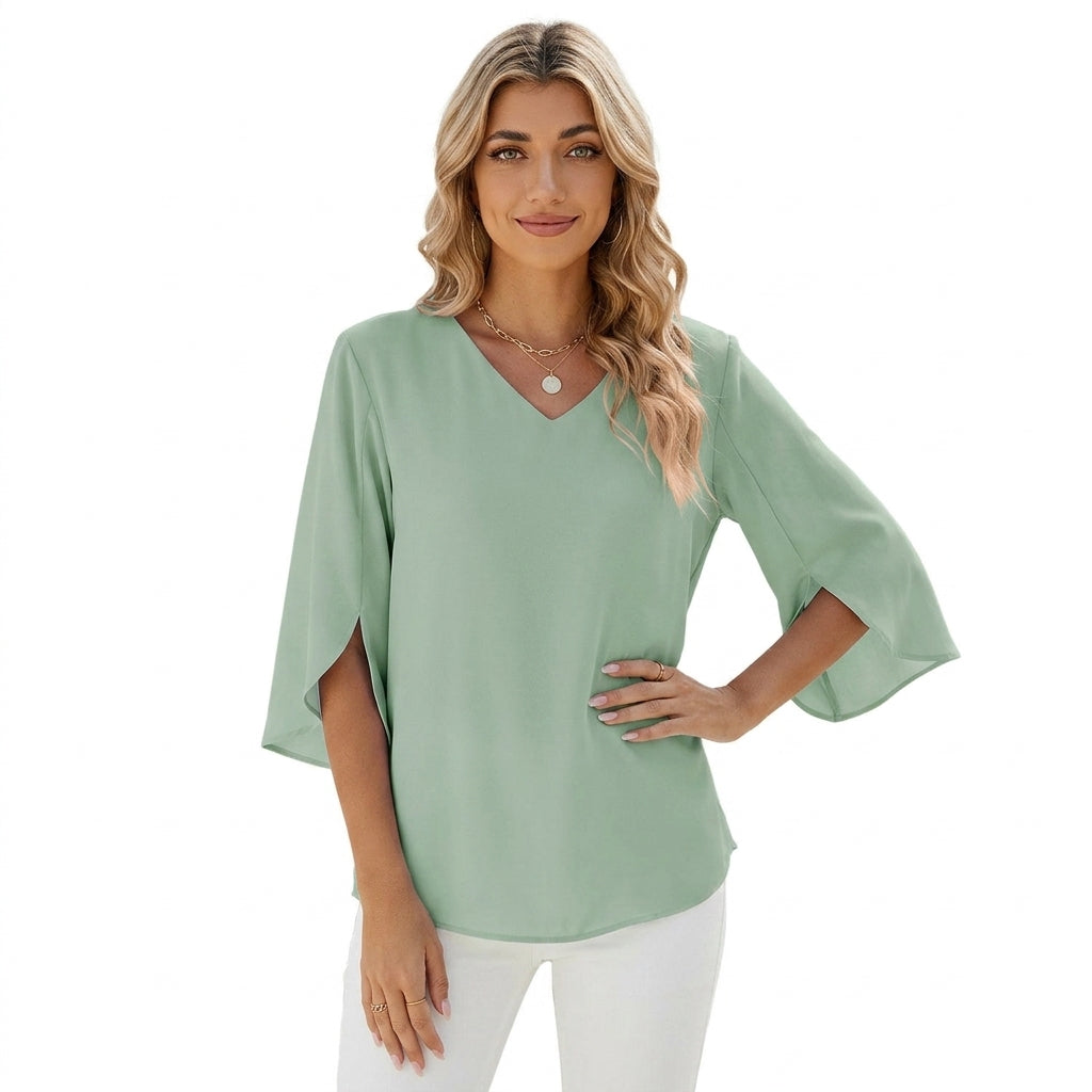 Zara | Women’s Blouse with Flattering V-Neck Design