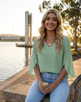 Zara | Women’s Blouse with Flattering V-Neck Design