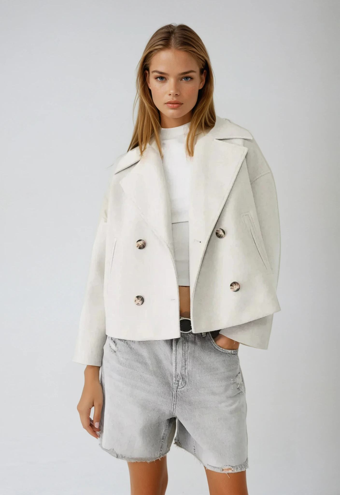 Clara | Cropped Double-Breasted Jacket Women 0