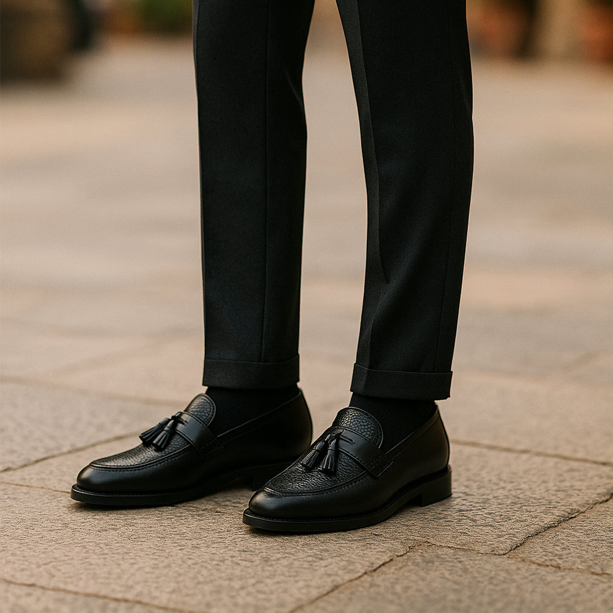 Ethan | Black Mens Loafers with Classic Design 8
