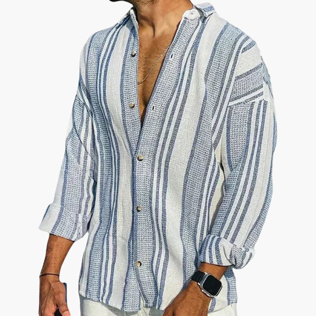 Ethan | Men's Dress Shirt with Vertical Stripes 0