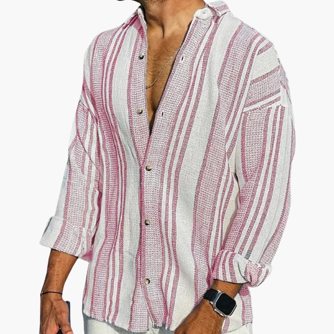 Ethan | Men's Dress Shirt with Vertical Stripes 1