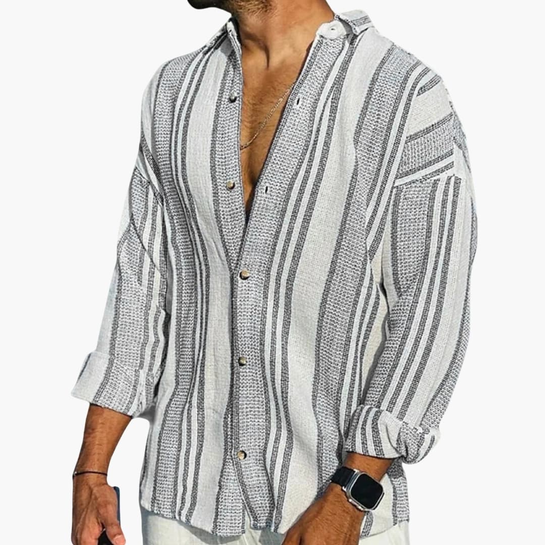 Ethan | Men's Dress Shirt with Vertical Stripes 2
