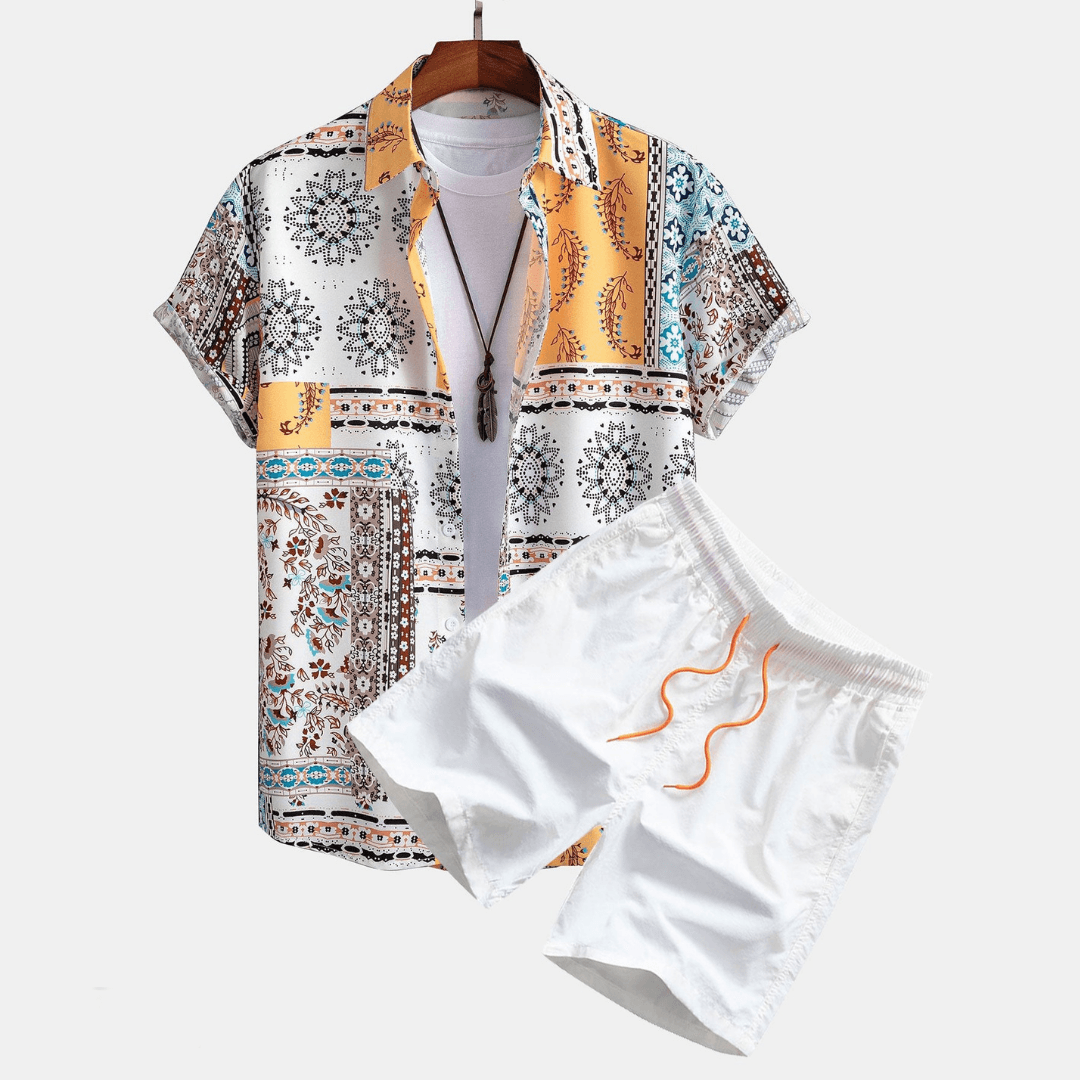Ethan | Mens Pajama Set Shorts and Shirt Set 0