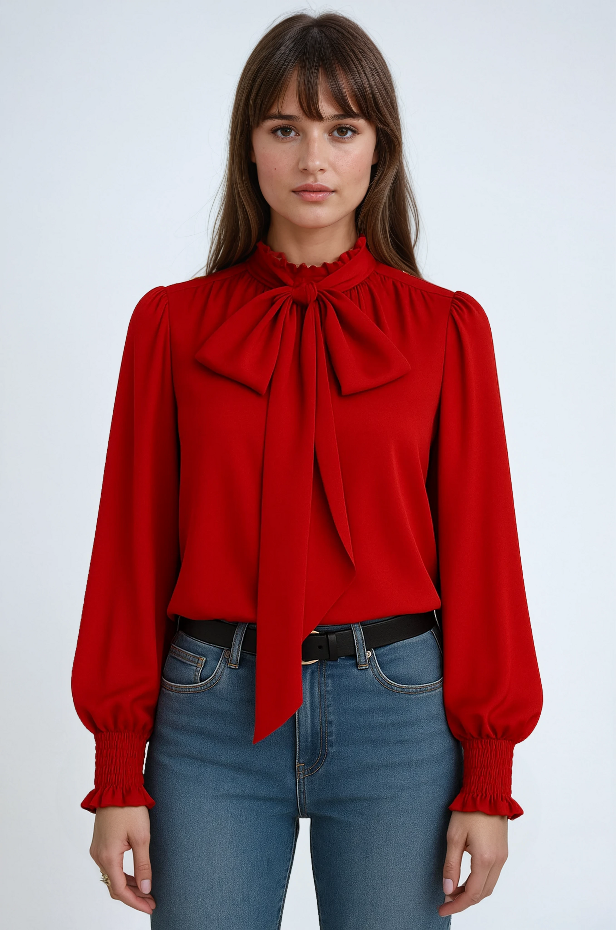 Olivia | Chic Tie Neck Blouse 0