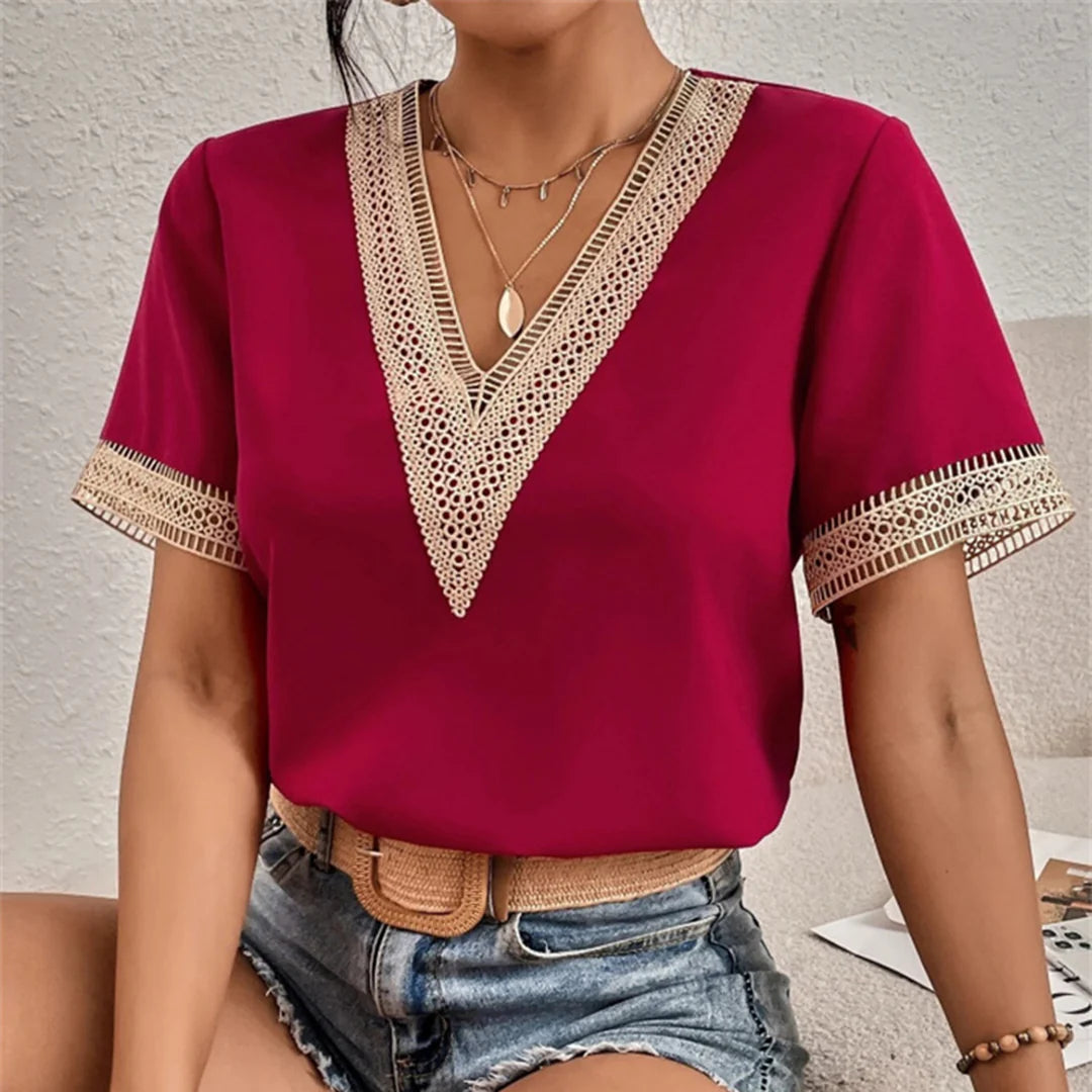 Olivia | Elegant Crochet Trim Blouse 5