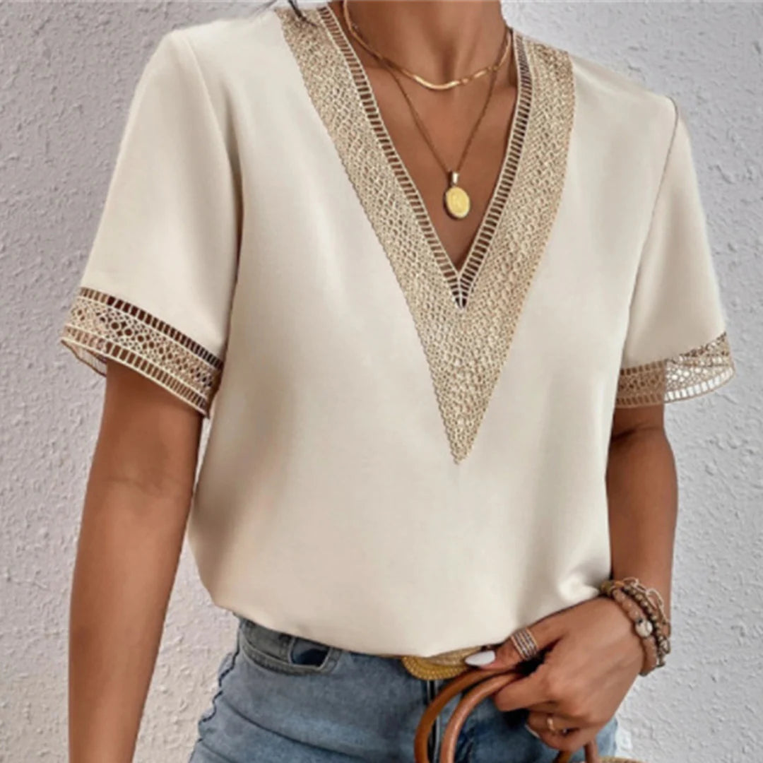 Olivia | Elegant Crochet Trim Blouse 6