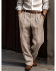 Samantha | Stylish White Linen Pants Women 0