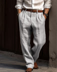 Samantha | Stylish White Linen Pants Women 1