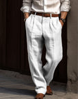 Samantha | Stylish White Linen Pants Women 2