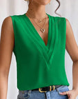 Sophia | Elegant Pleated V-Neck Blouse 2