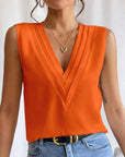 Sophia | Elegant Pleated V-Neck Blouse 3