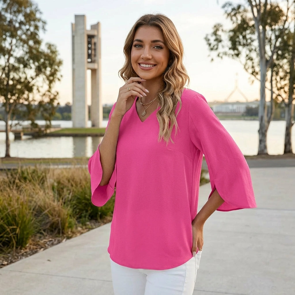 Zara | Women’s Blouse with Flattering V-Neck Design