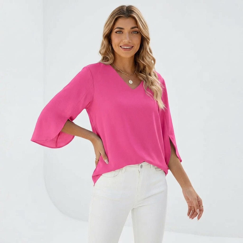 Zara | Women’s Blouse with Flattering V-Neck Design