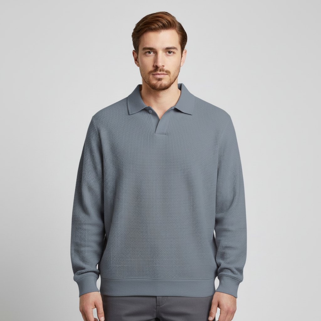 Mitchell | Long Sleeve Men's Polo for Elegant Style