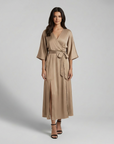 Elowen | Elegant Sleeve Detail Maxi Dress for Evening Wear