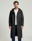 Lachlan | Long Leather Style Men’s Coat for Elevated Wear