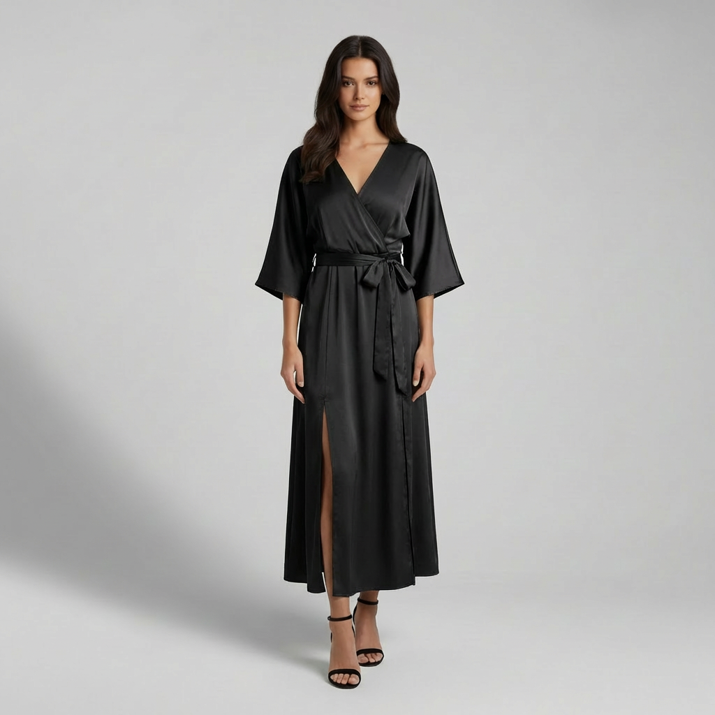 Elowen | Elegant Sleeve Detail Maxi Dress for Evening Wear