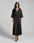 Elowen | Elegant Sleeve Detail Maxi Dress for Evening Wear