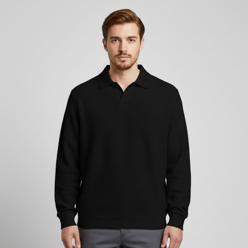 Mitchell | Long Sleeve Men's Polo for Elegant Style