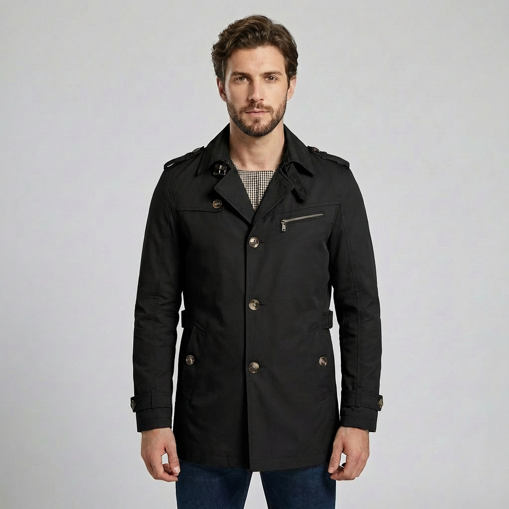 Marcus | Stylish Trench Style Men’s Coat with Classic Appeal