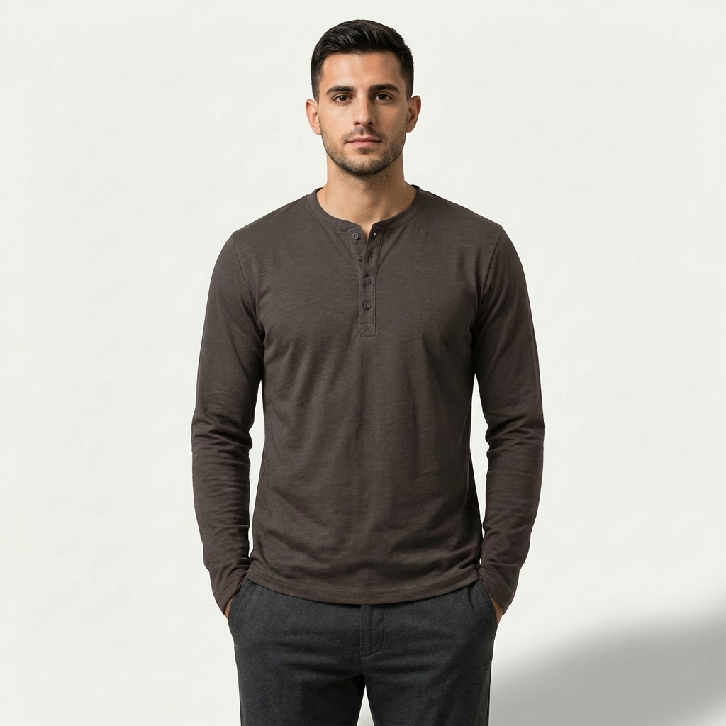 Hayden | Long Sleeve Henley Men’s Shirt for Relaxed Wear