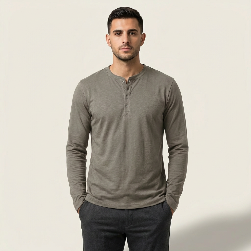 Hayden | Long Sleeve Henley Men’s Shirt for Relaxed Wear