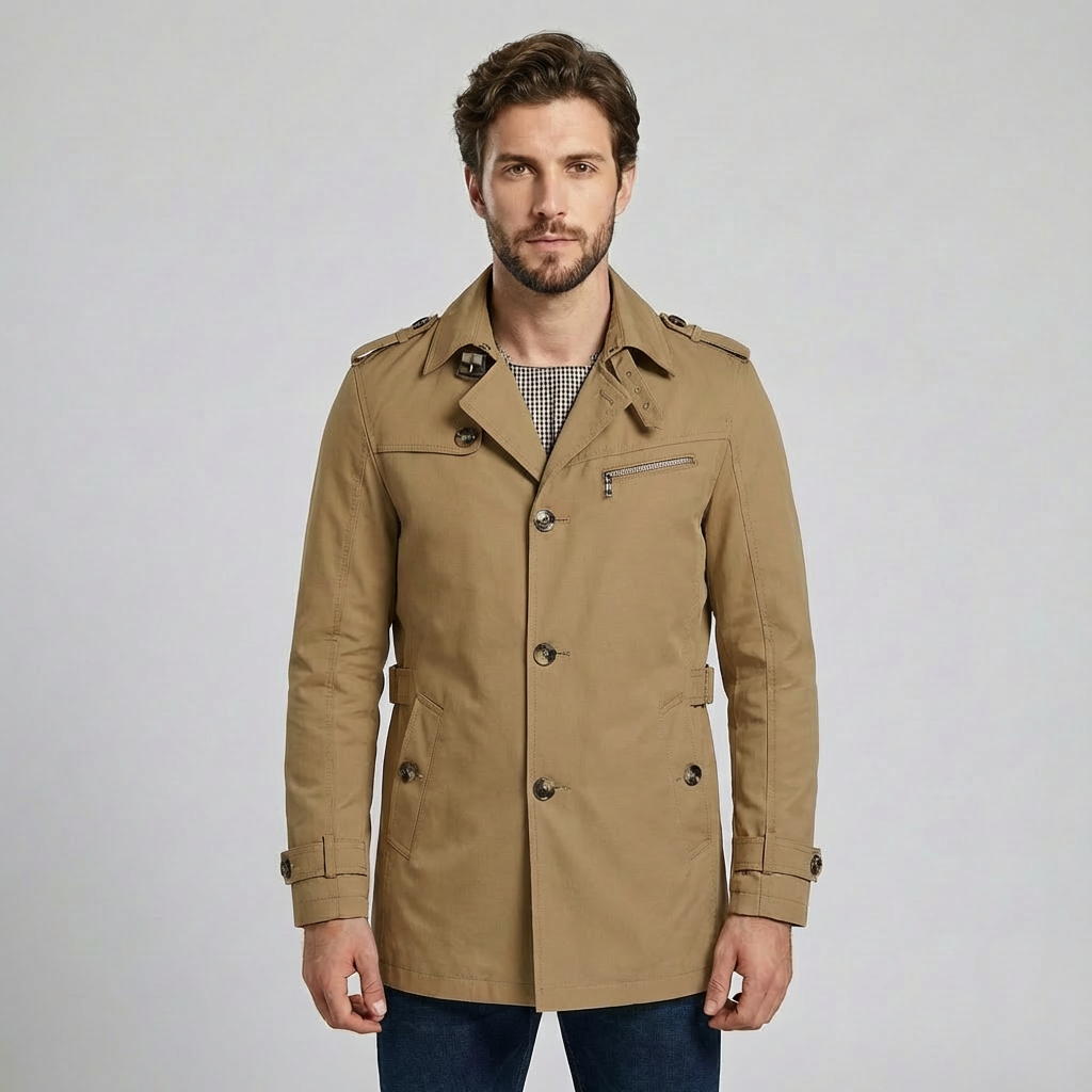 Marcus | Stylish Trench Style Men’s Coat with Classic Appeal