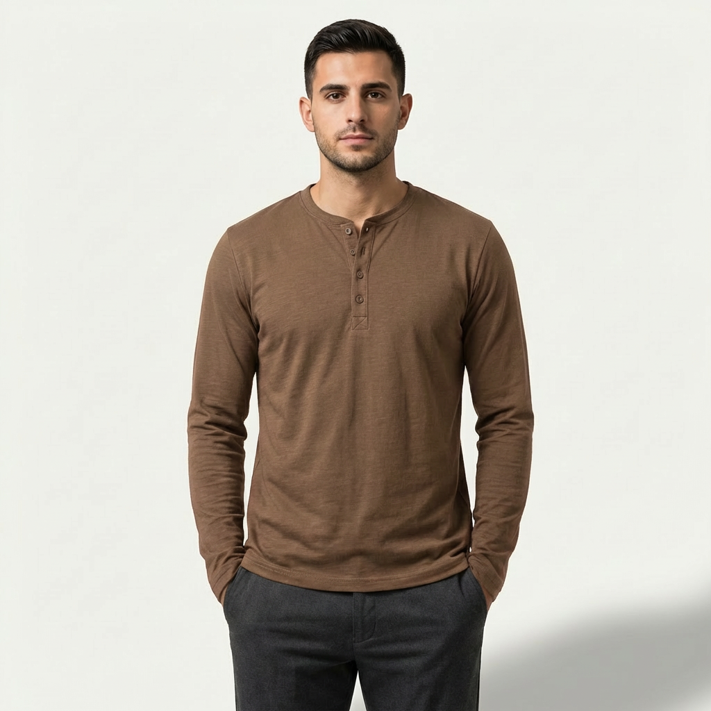Hayden | Long Sleeve Henley Men’s Shirt for Relaxed Wear