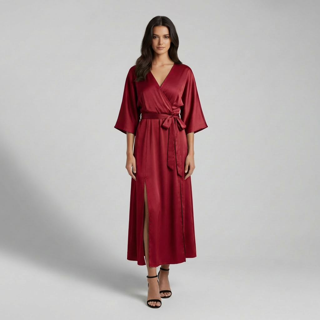 Elowen | Elegant Sleeve Detail Maxi Dress for Evening Wear