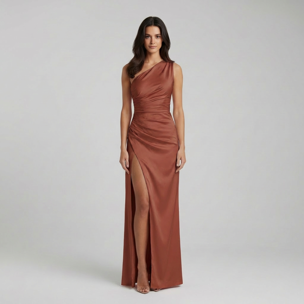 Selene | Asymmetric Detail Maxi Dress for Modern Occasions
