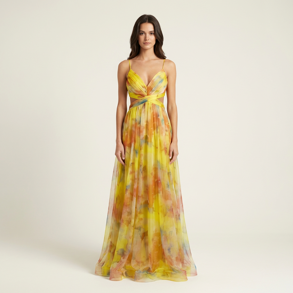 Lottie | Floral Summer Maxi Dress with Feminine Shape