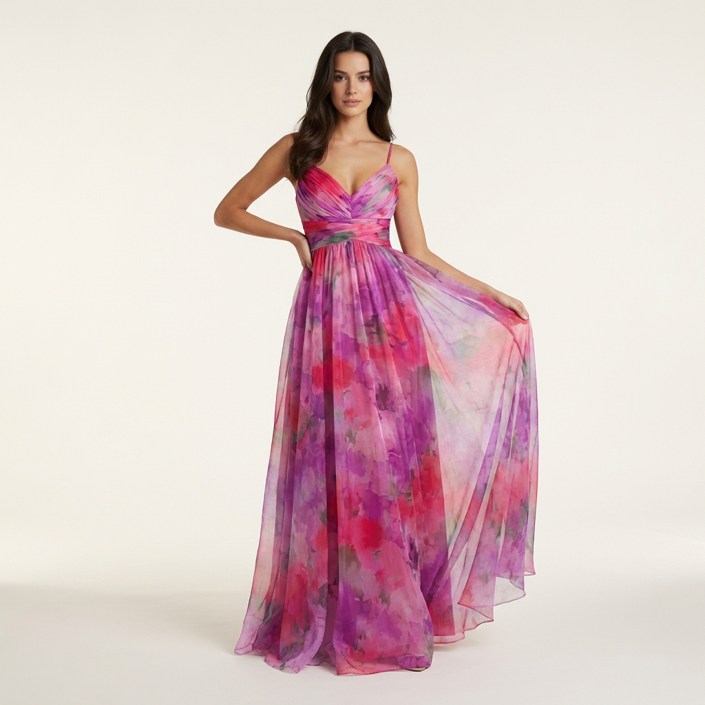 Lottie | Floral Summer Maxi Dress with Feminine Shape