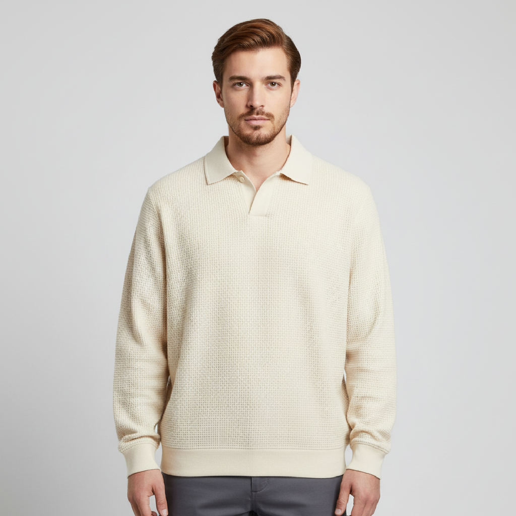 Mitchell | Long Sleeve Men's Polo for Elegant Style