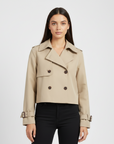 Lottie | Cropped Women’s Trench Coat with Pocket Detail