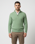 Harrison | Cable Knit Half Zip Men’s Sweater for Modern Comfort