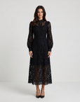 Isolde | Lace Accent Midi Dress for Wedding Guests
