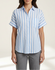 Darcy | Striped Detail Women’s Blouse with Long Sleeves